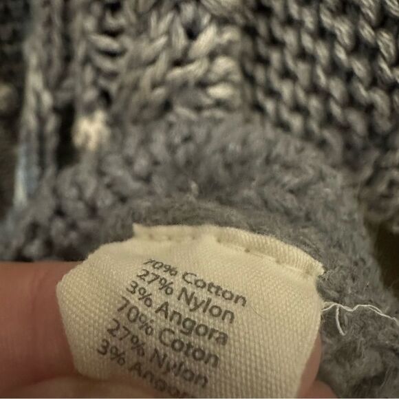 Elizabeth & James Kennedy grey/cream Pom Pom knit sweater large - Picture 7 of 8